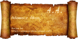 Adamecz Ákos névjegykártya