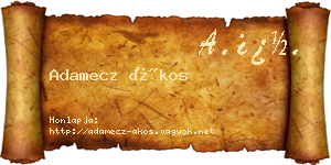 Adamecz Ákos névjegykártya