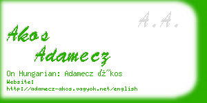 akos adamecz business card